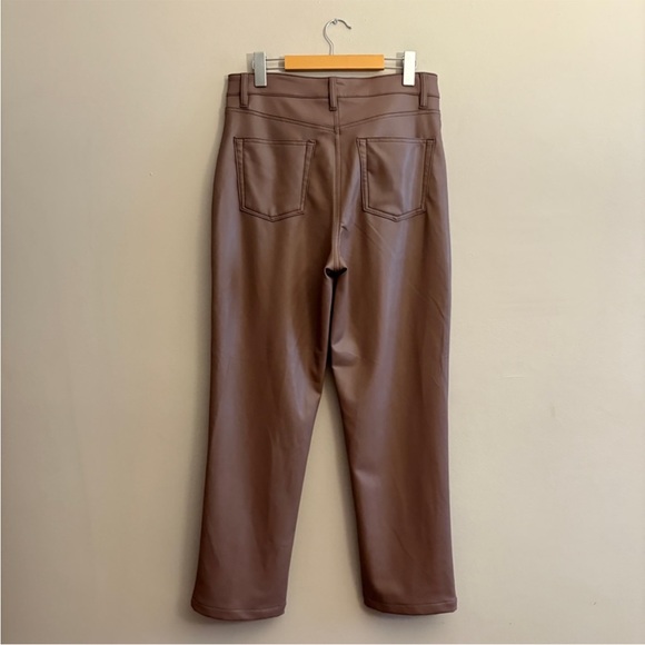 Reitmans Buttery Soft Brown Taupe Straight Leg Faux Leather Pants - Size 10 - Picture 8 of 13